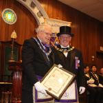 October 2017 – Immediate Past Master R.W. Peter R. Smith (left) receives his Past Master’s Diploma from District Deputy Grand Master (and TML member) R.W. Scott D. Inglis